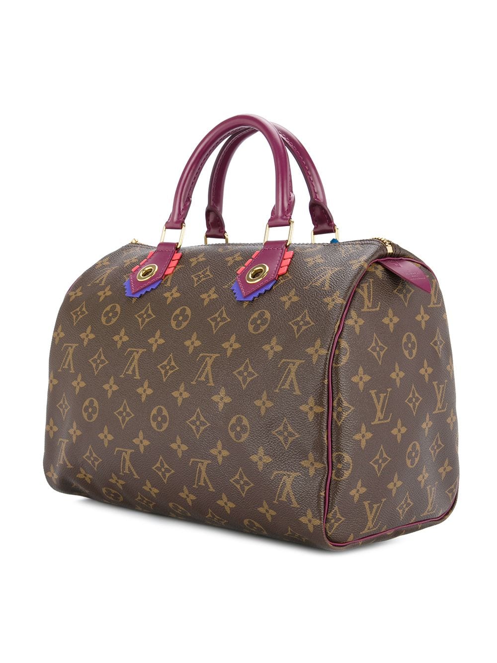 Louis Vuitton - LV - Speedy Totem 30 Brown Monogram - Violet Top Handle Bag