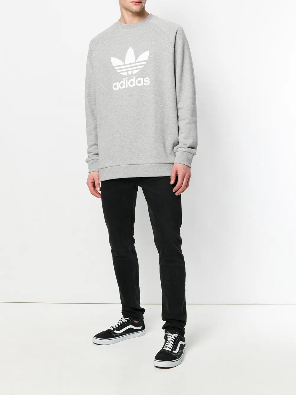 Adidas klaverblad sweater met drie lagen - Grijs