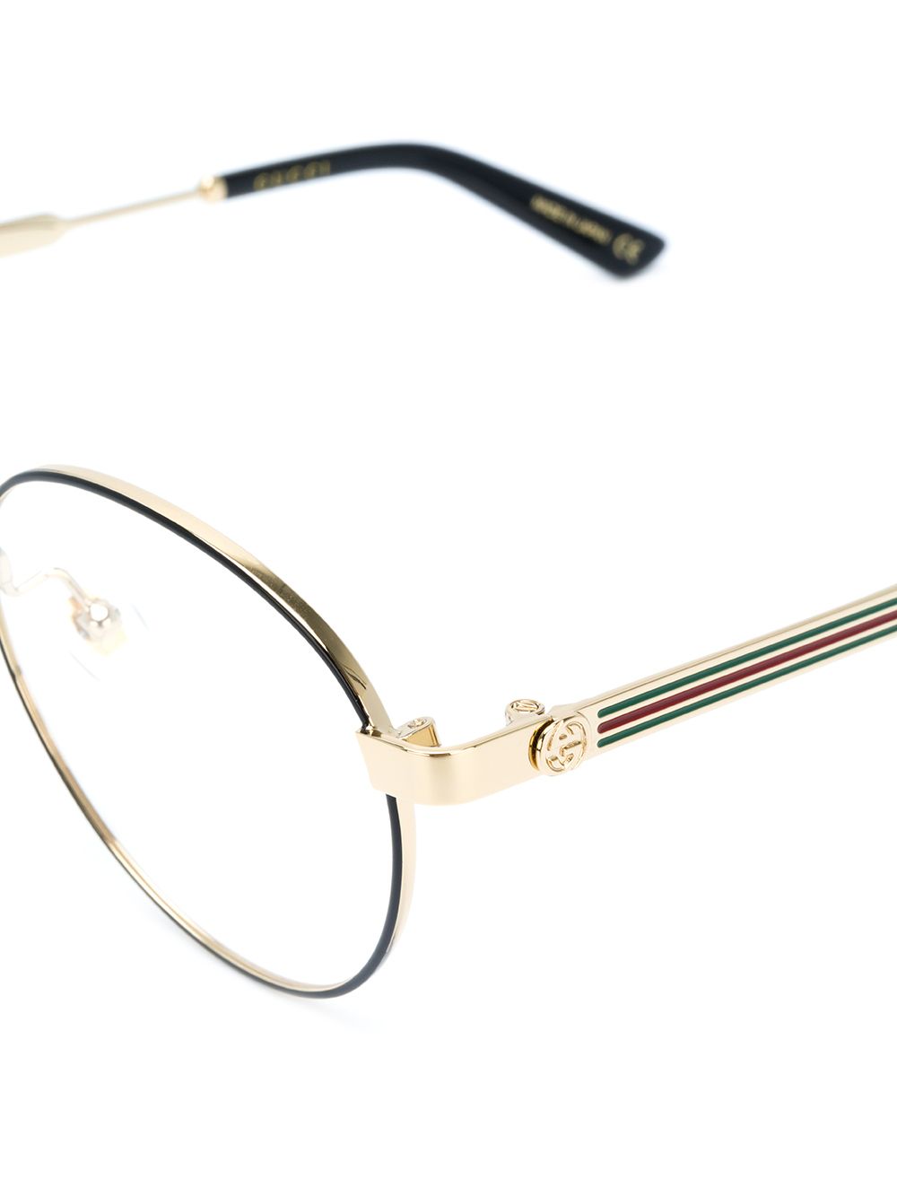 фото Gucci eyewear очки в круглой оправе с отделкой web