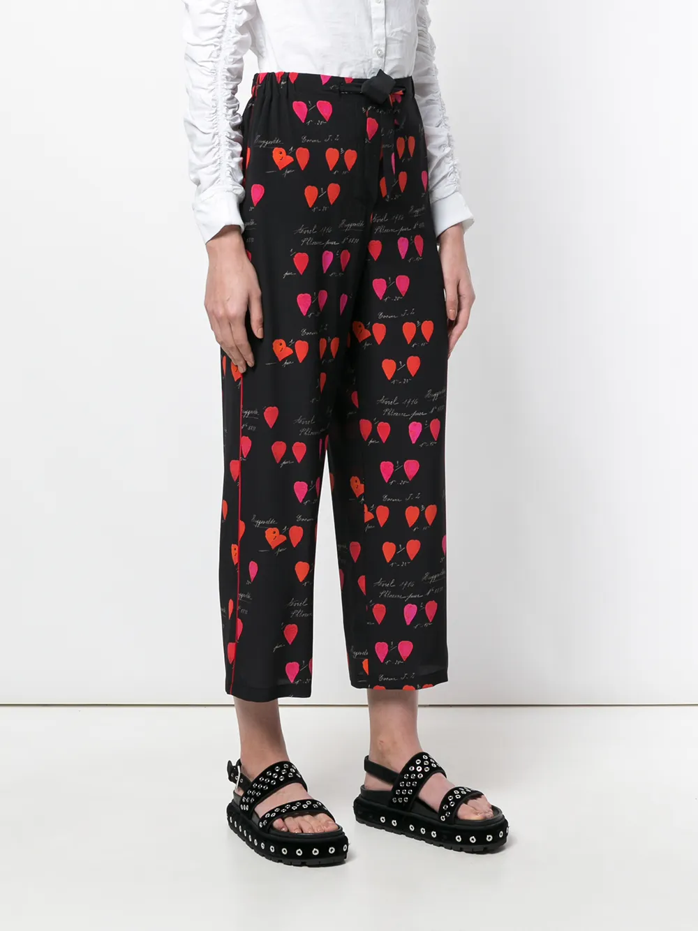  Alexander Mcqueen Seidenhose Mit Print   Schwarz 