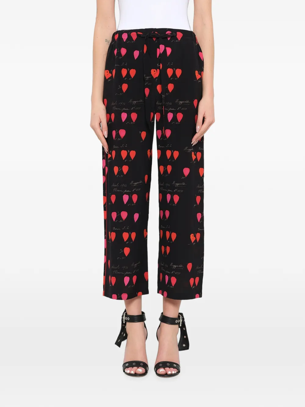 Alexander McQueen Seidenhose mit Print - Schwarz