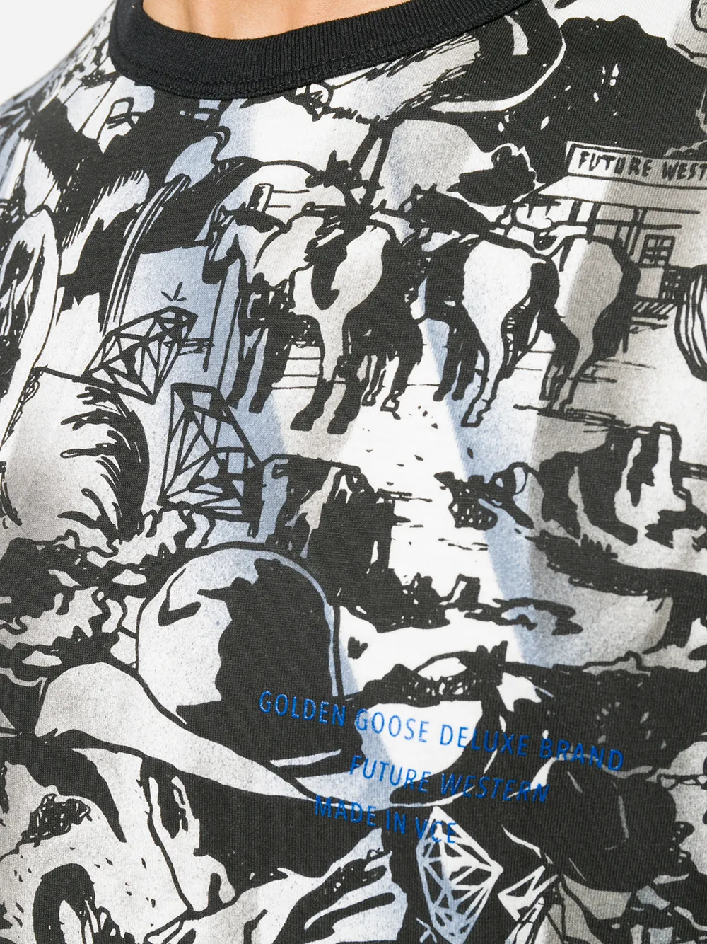 Golden Goose gebedrukt T-shirt Zwart