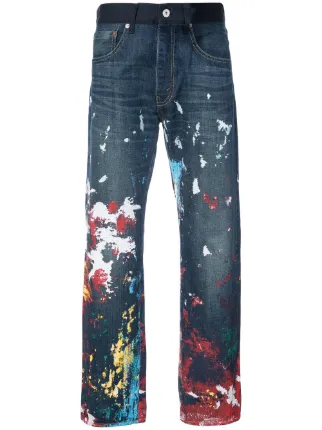 junya watanabe paint splatter jeans