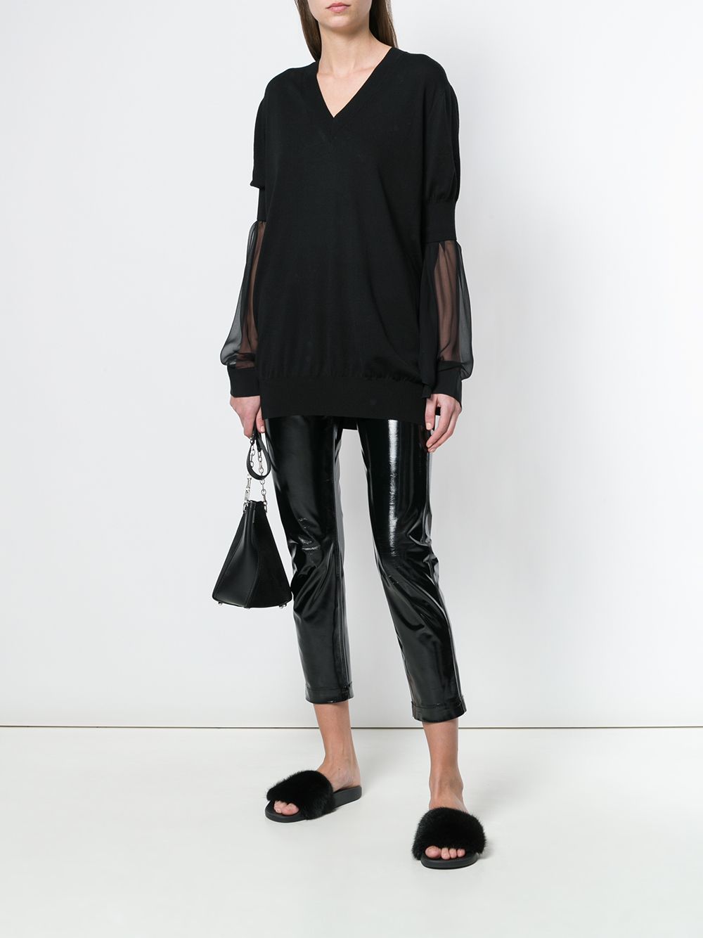 Givenchy deep v-neck top - Zwart