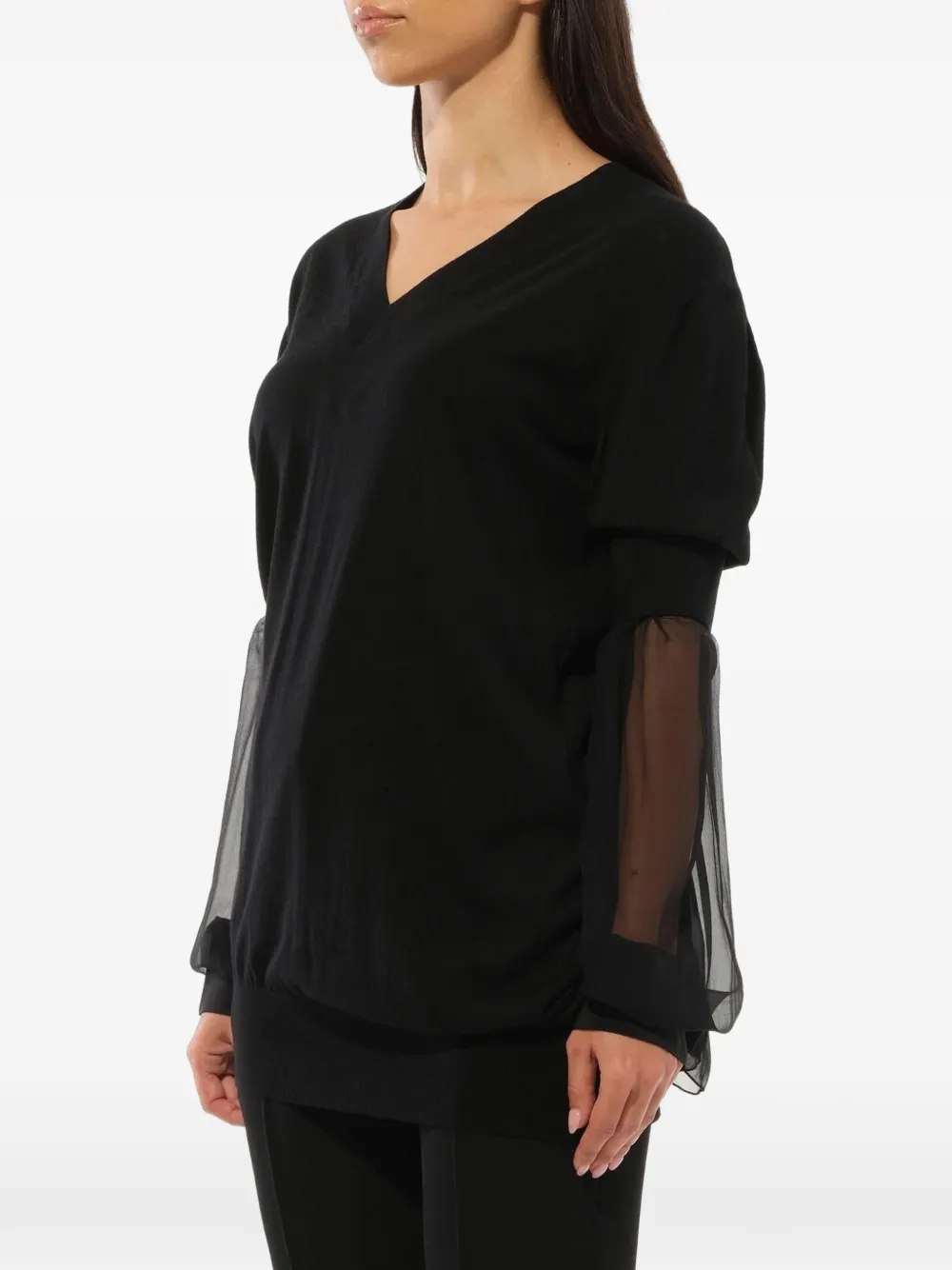 Givenchy deep v-neck top Zwart