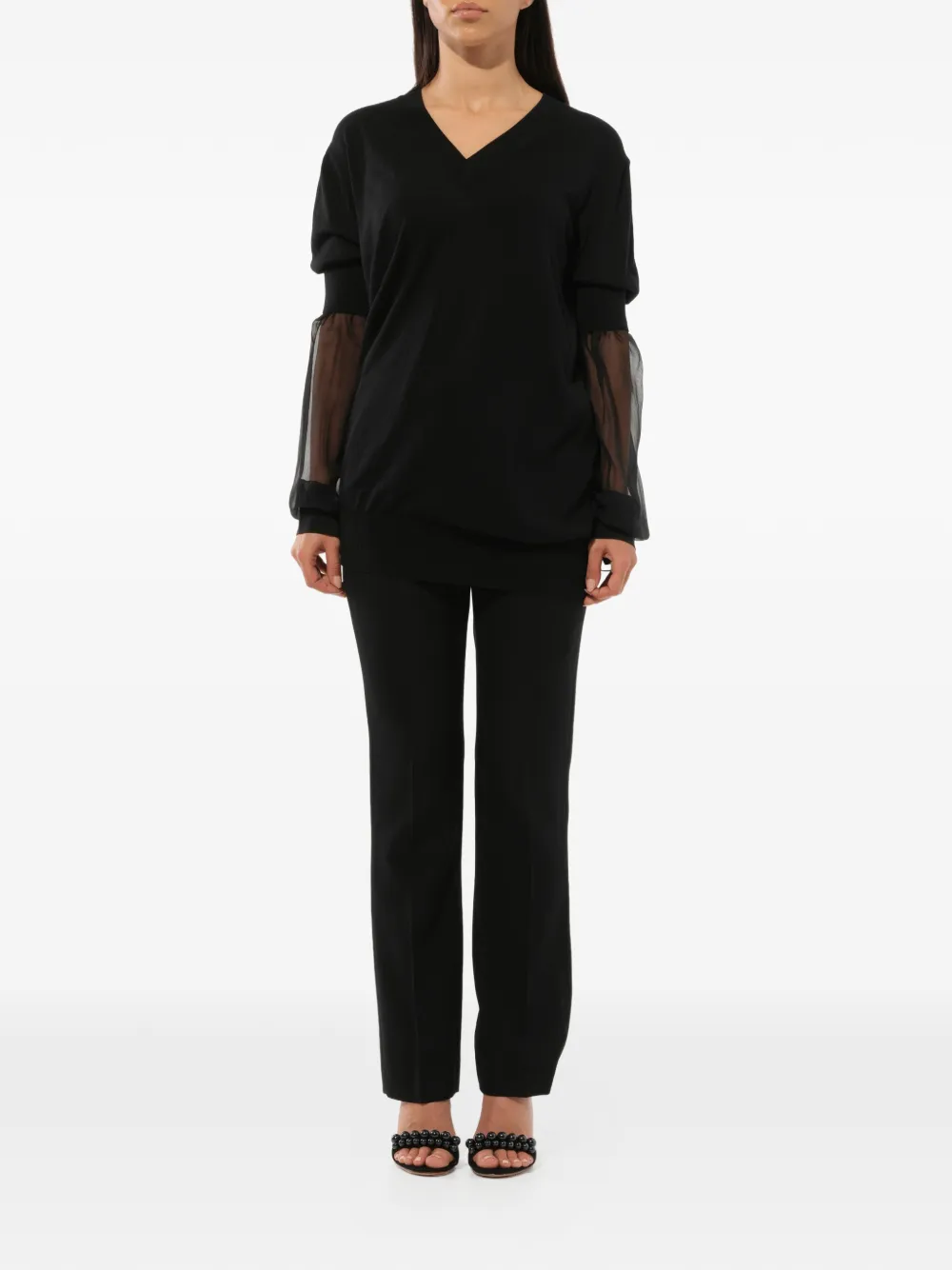 Givenchy deep v-neck top Zwart