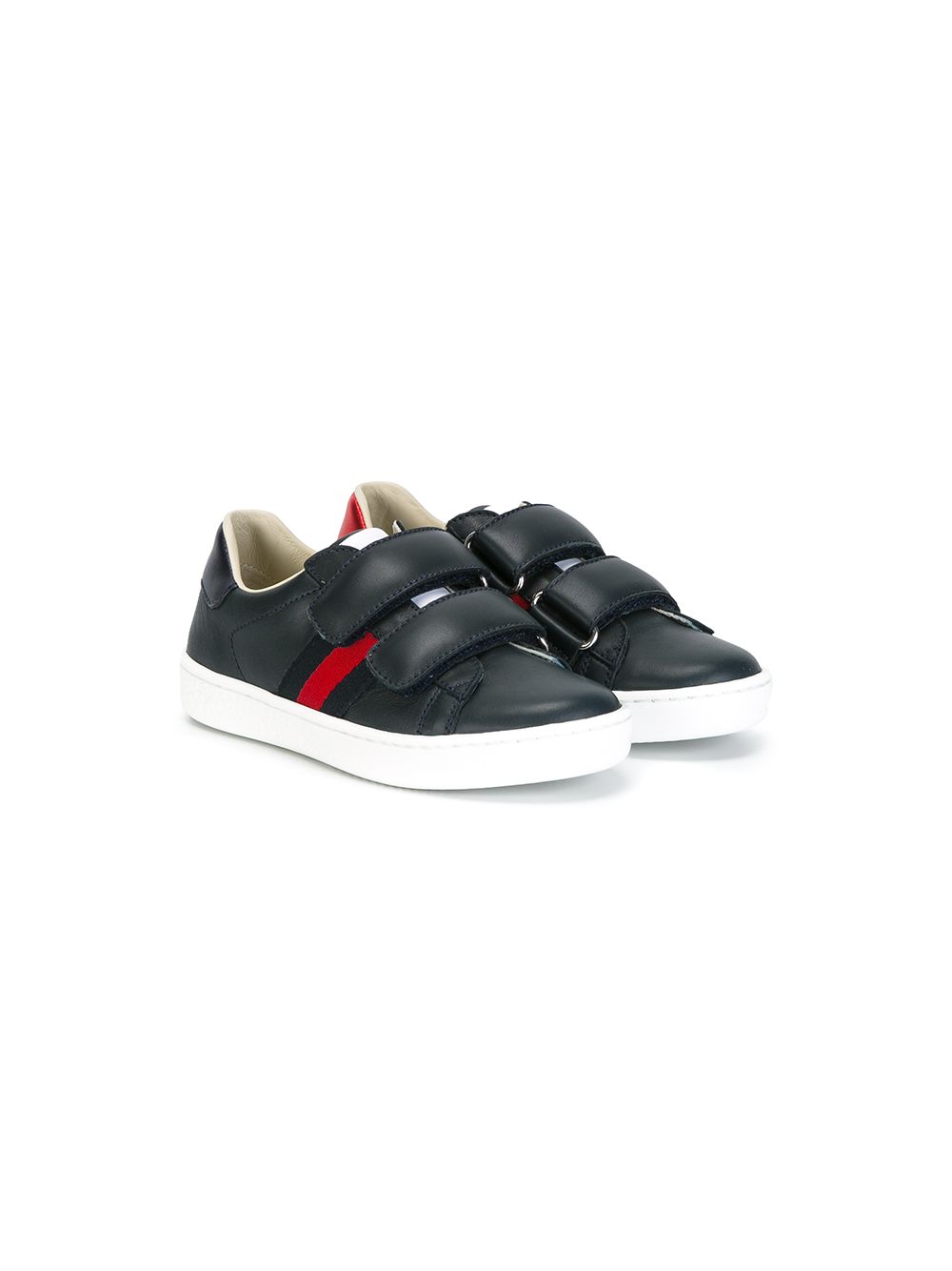 

Gucci Kids tenis con detalle Web - Negro