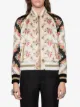 Gucci جاكيت بومبر حرير بطبعة ورد