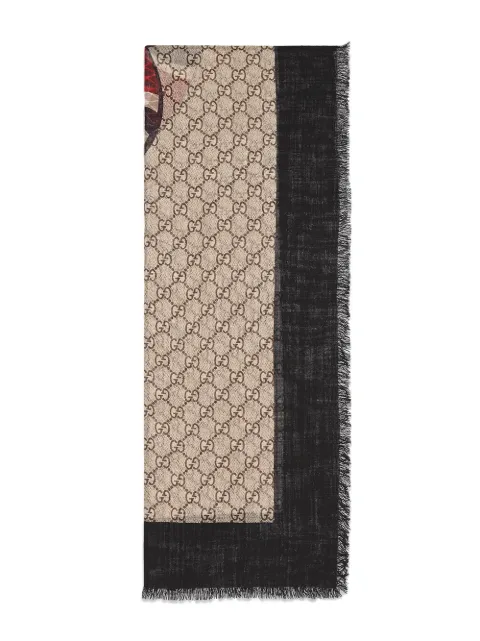 Shop Gucci Web and Kingsnake print wool 