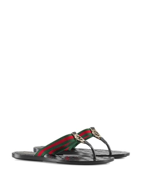 gucci monogram flip flops