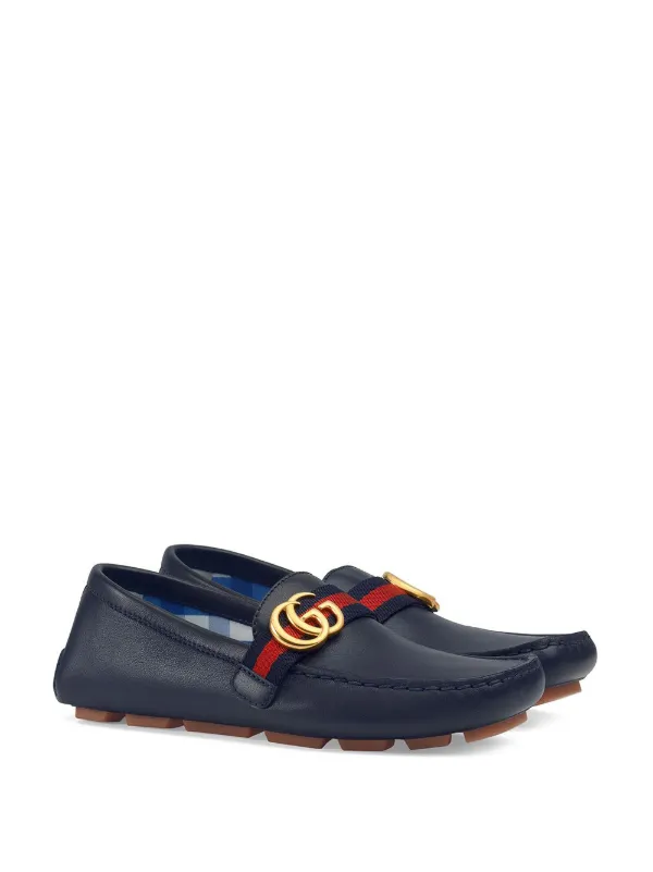 leather loafer with gg web