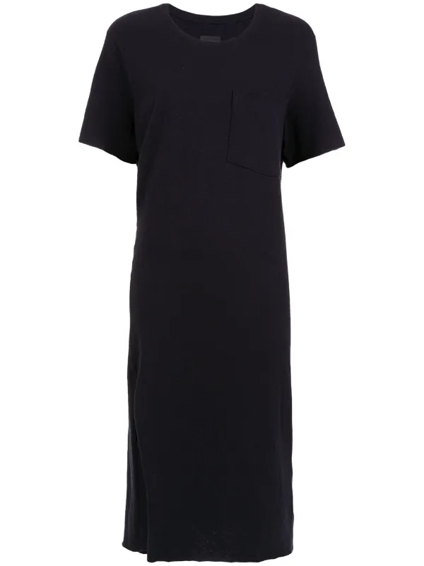 straight midi dress with sleeves