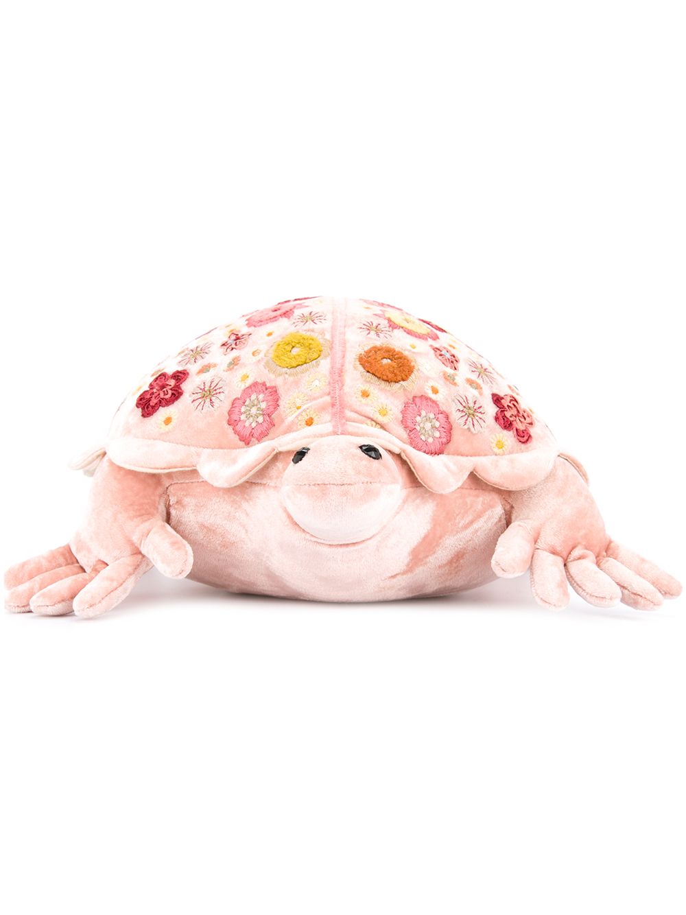Anke Drechsel floral embroidered turtle pillow - Pink