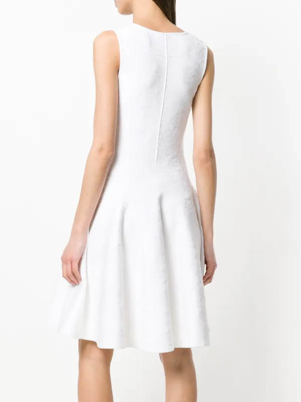 Givenchy Lace Flared V-neck Dress - White