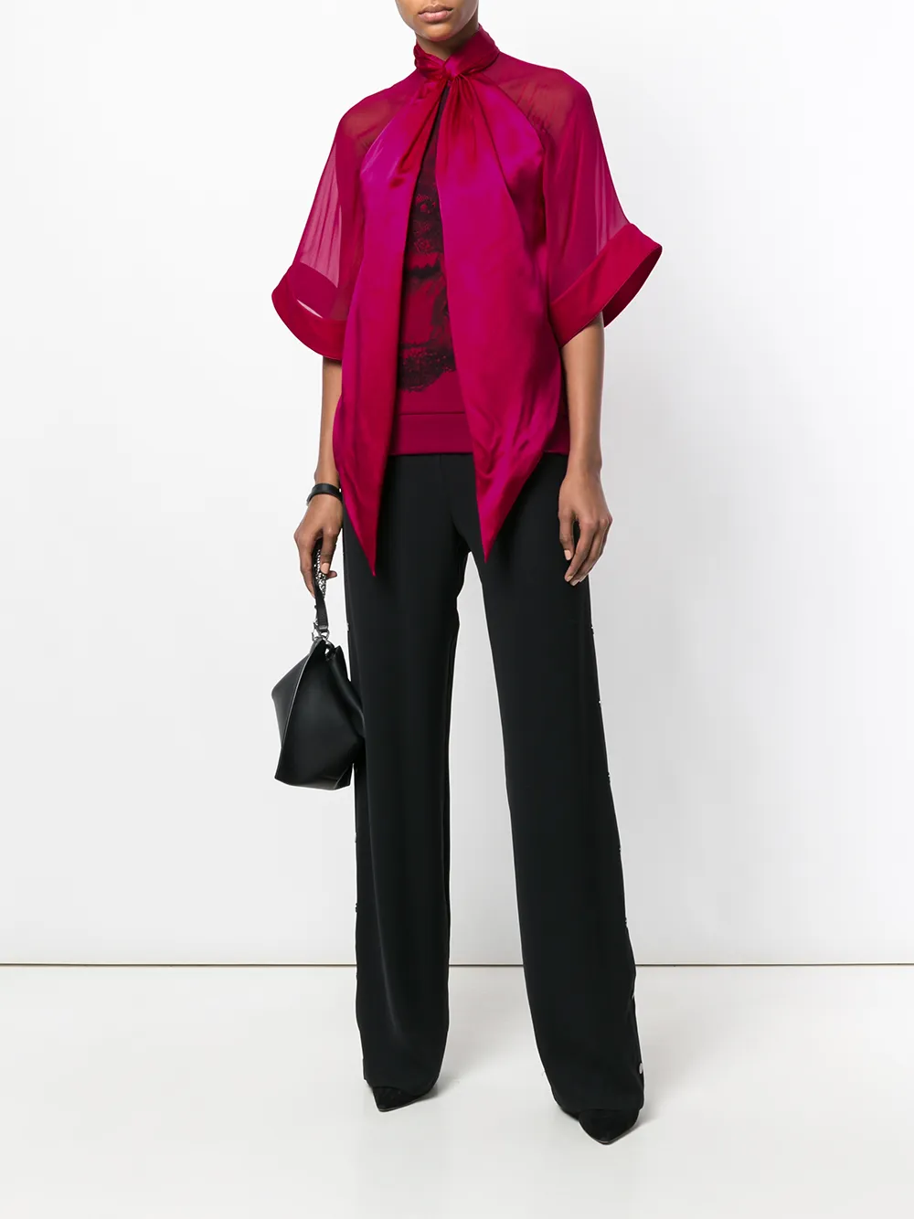 Givenchy draped neckline rottweiler print top - Roze