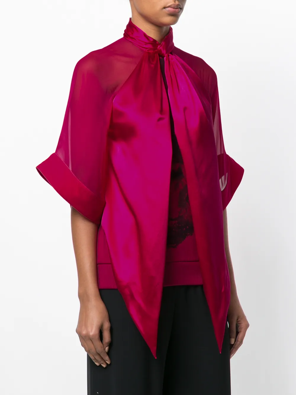 Givenchy draped neckline rottweiler print top Roze