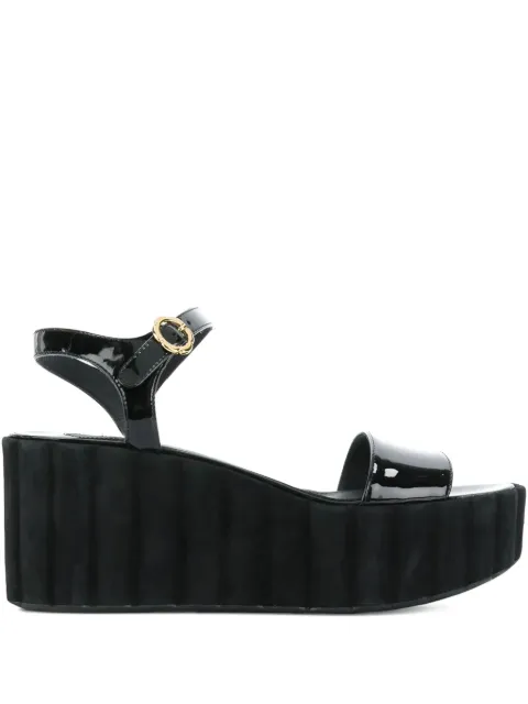 Ferragamo leather wedge sandals