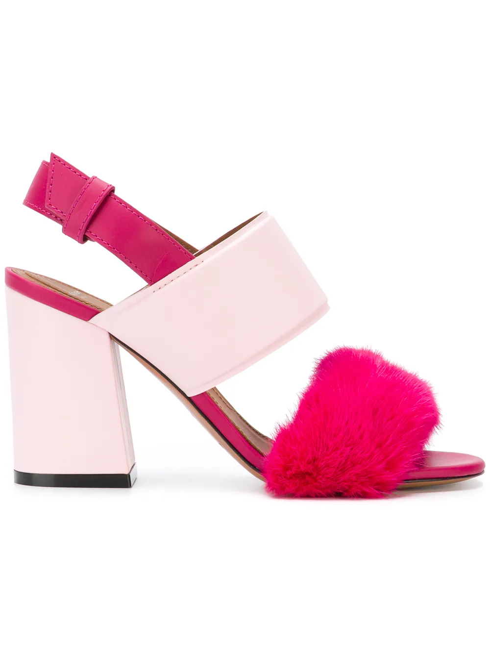 GIVENCHY Paris Mink Block-Heel Sandal in Shocking Pink | ModeSens
