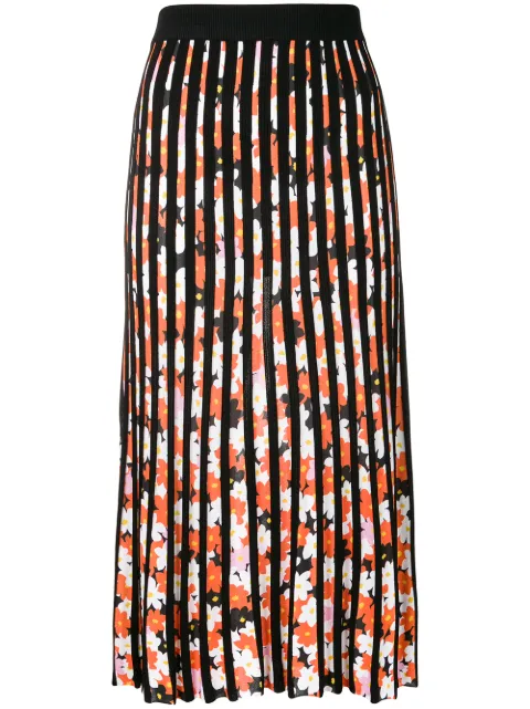 Kenzo floral striped midi skirt