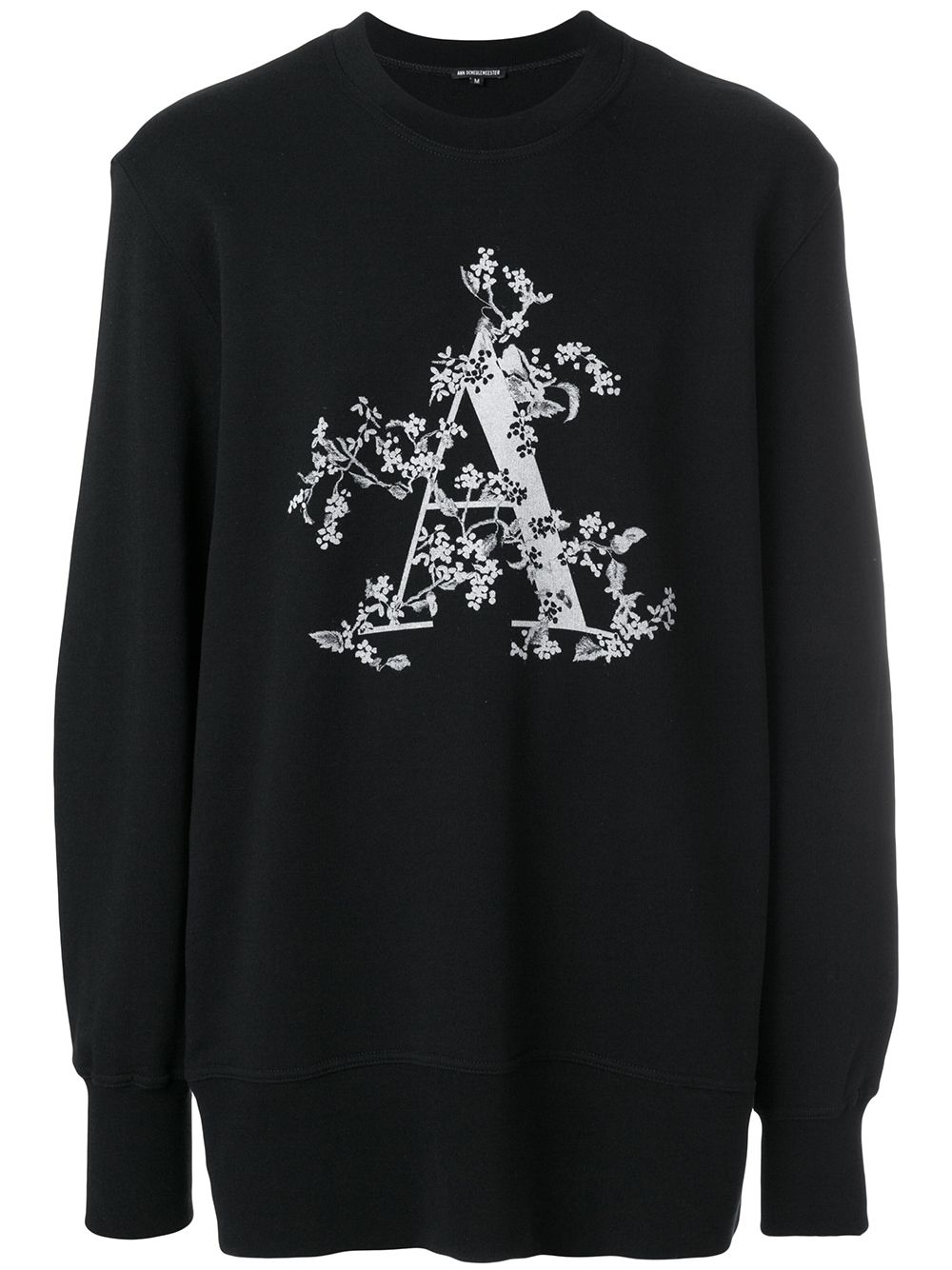 Shop Ann Demeulemeester Initial Print Sweatshirt In Black