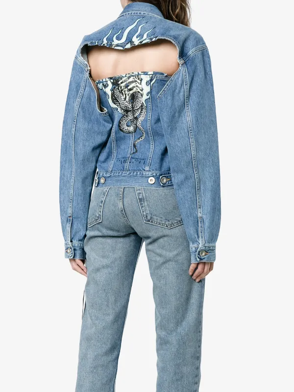 UNRAVEL PROJECT Snake Denim Jacket 