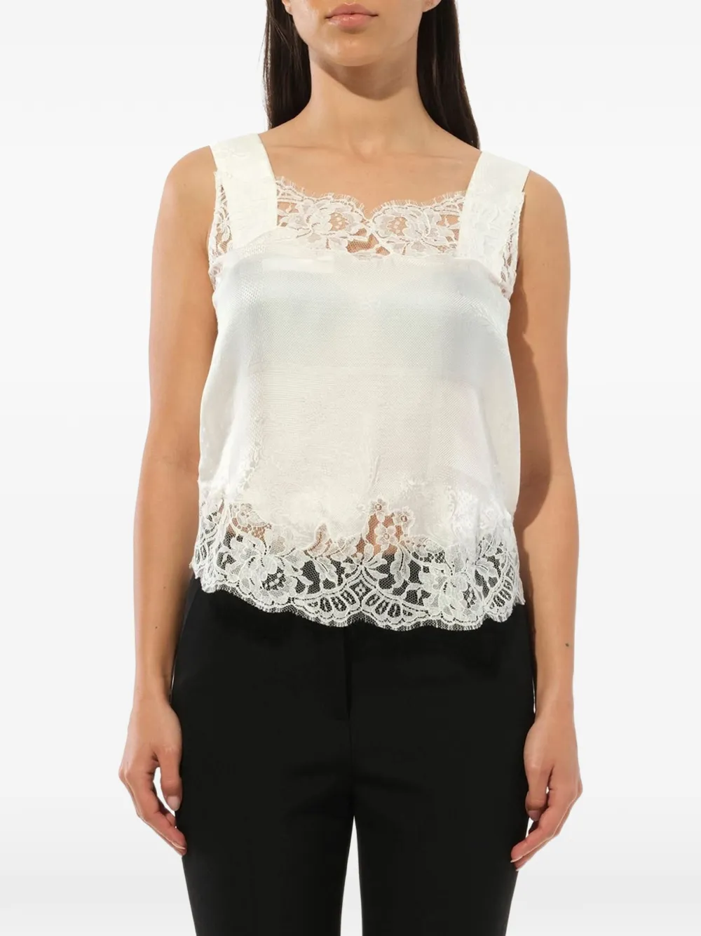 Givenchy Canotta con bordo in pizzo - Bianco