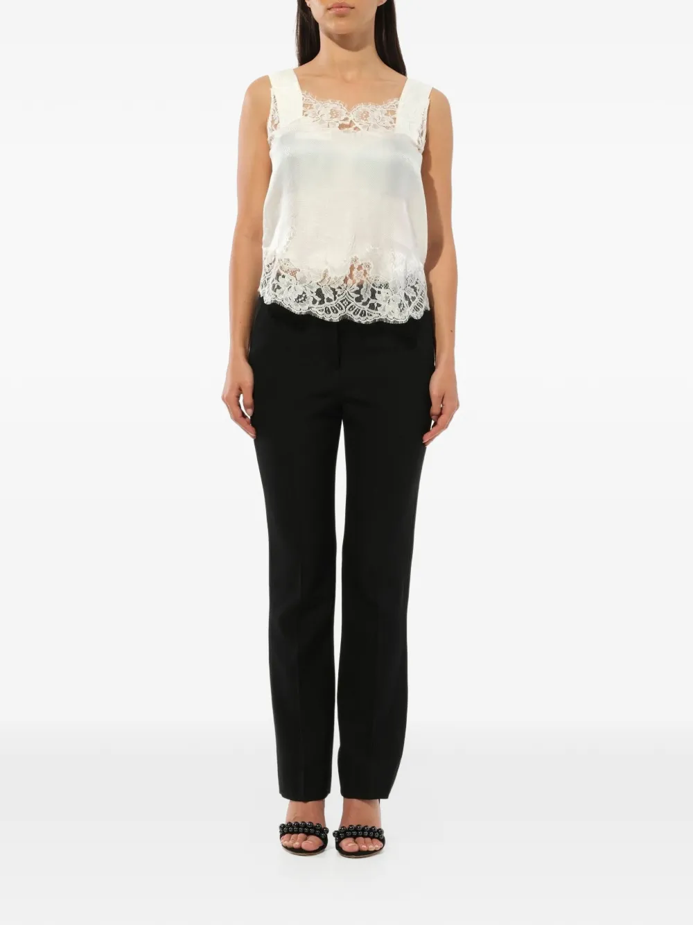  Givenchy Top Mit Spitzeneinsätzen   Weiß 