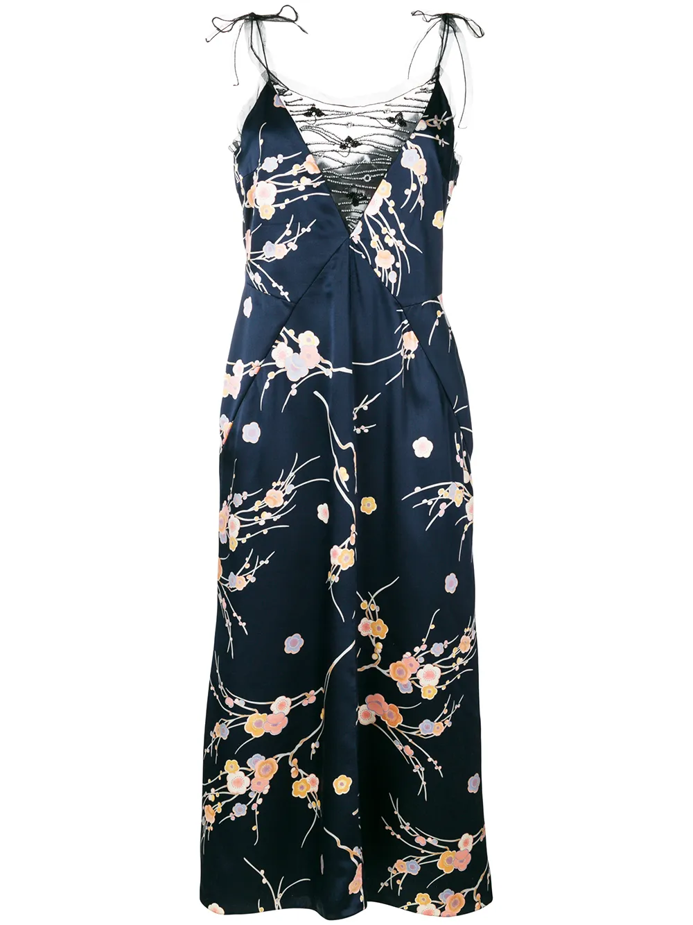 

Giorgio Armani Pre-Owned embellished floral slip dress - Azul