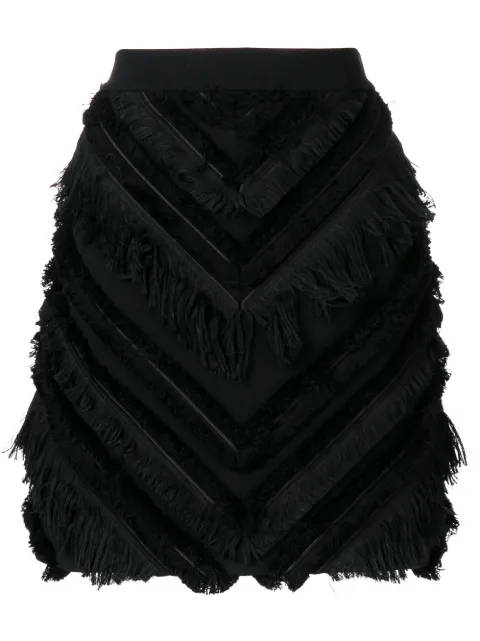 Balmain fringed mini skirt