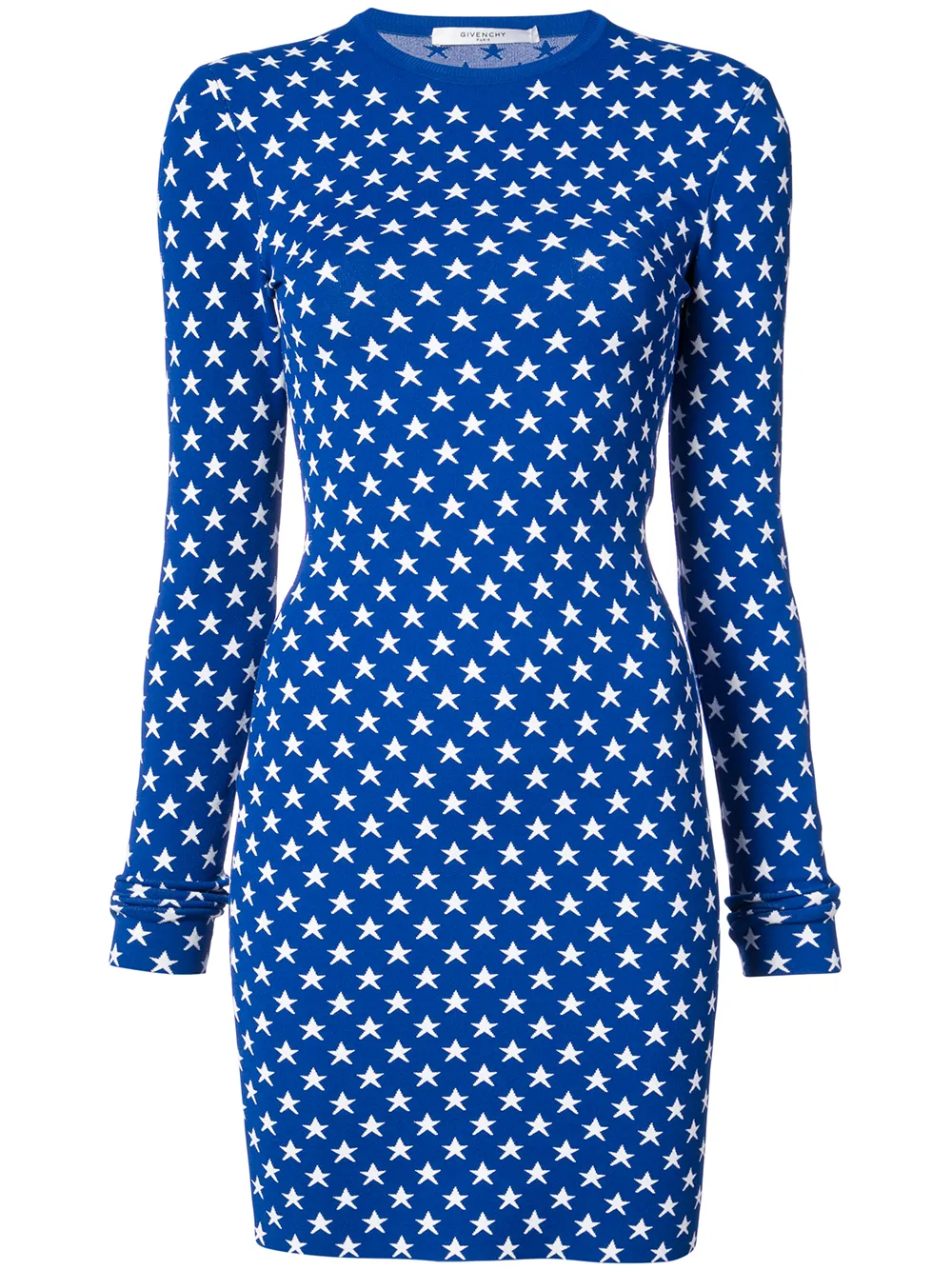 Givenchy star print fitted mini dress Blauw