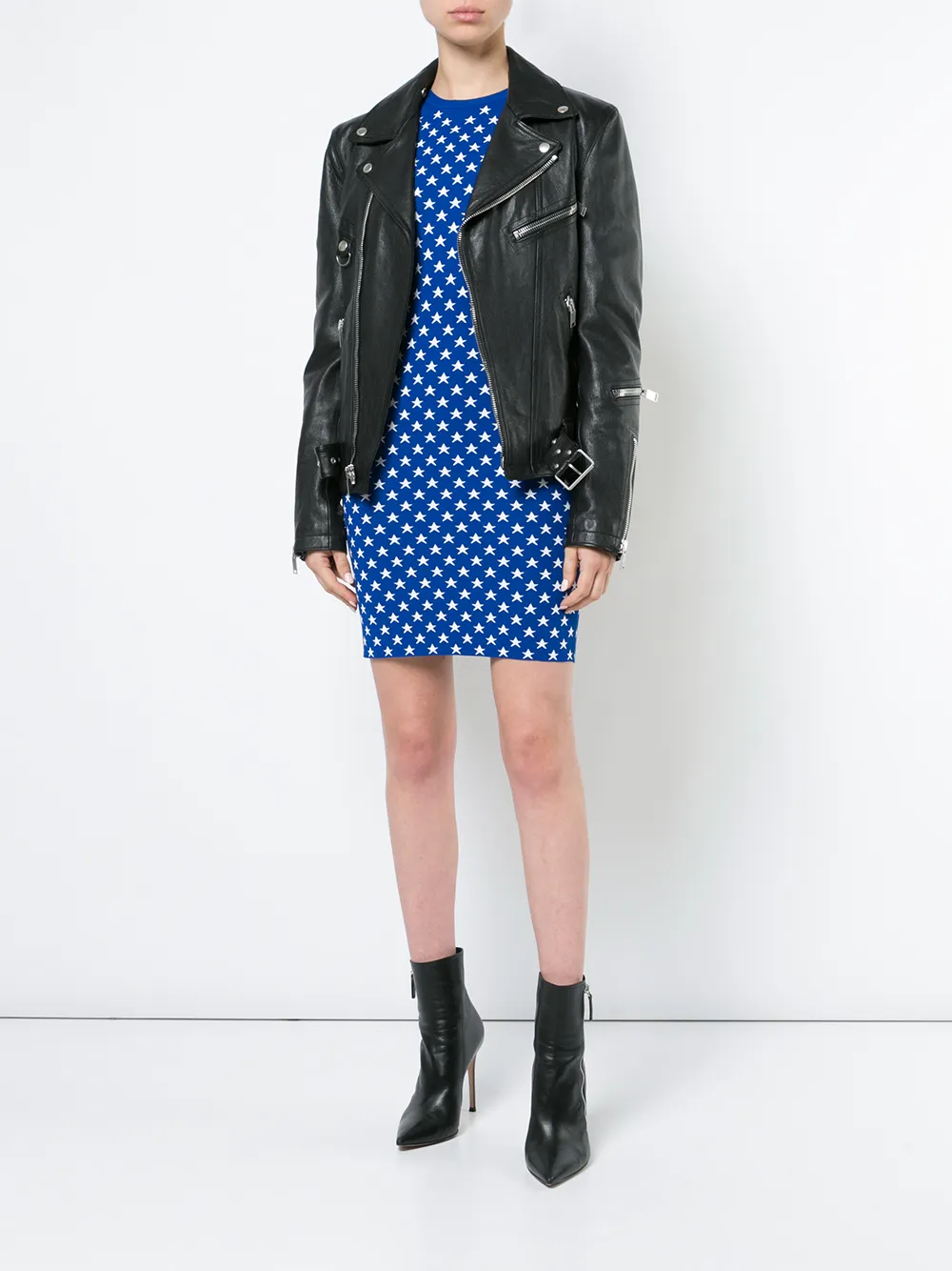 Givenchy star print fitted mini dress - Blauw