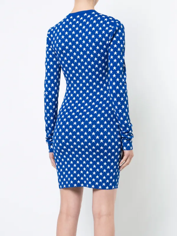 Givenchy Star Print Fitted Mini Dress - Blue