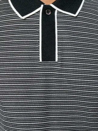 contrast trim striped polo shirt展示图