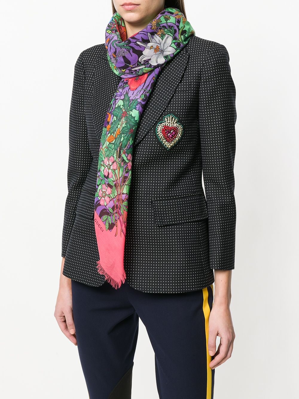 фото Gucci платок с цветочным принтом