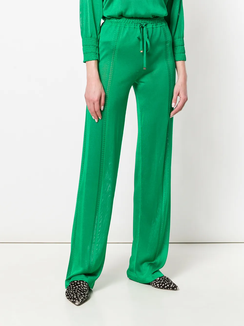 straight-leg knit trousers