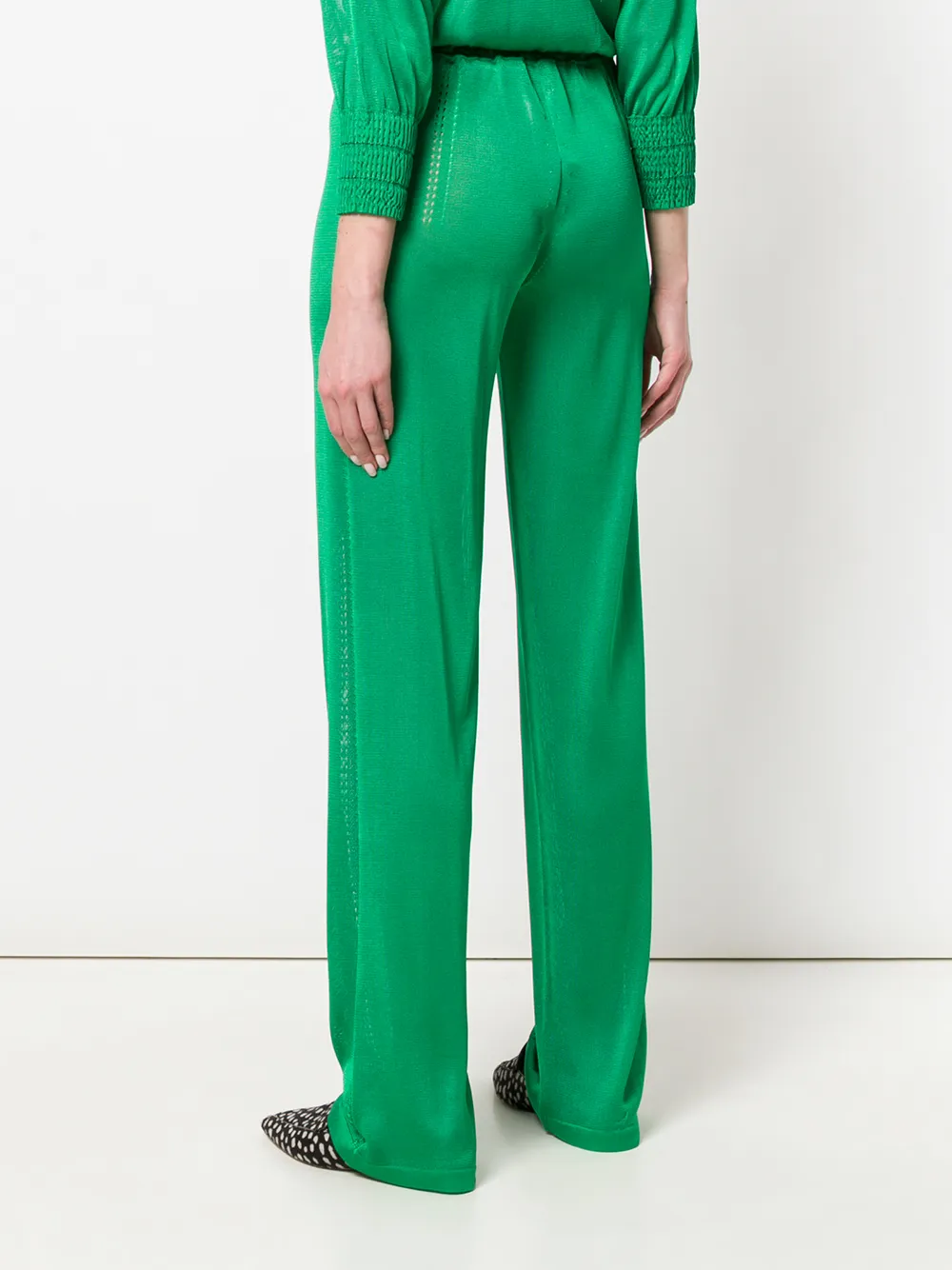 straight-leg knit trousers