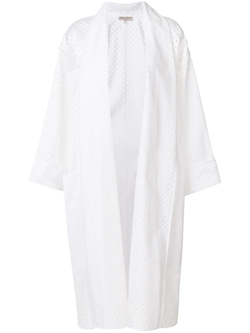 PUCCI eyelet-embellished oversized coat | White | Image 1