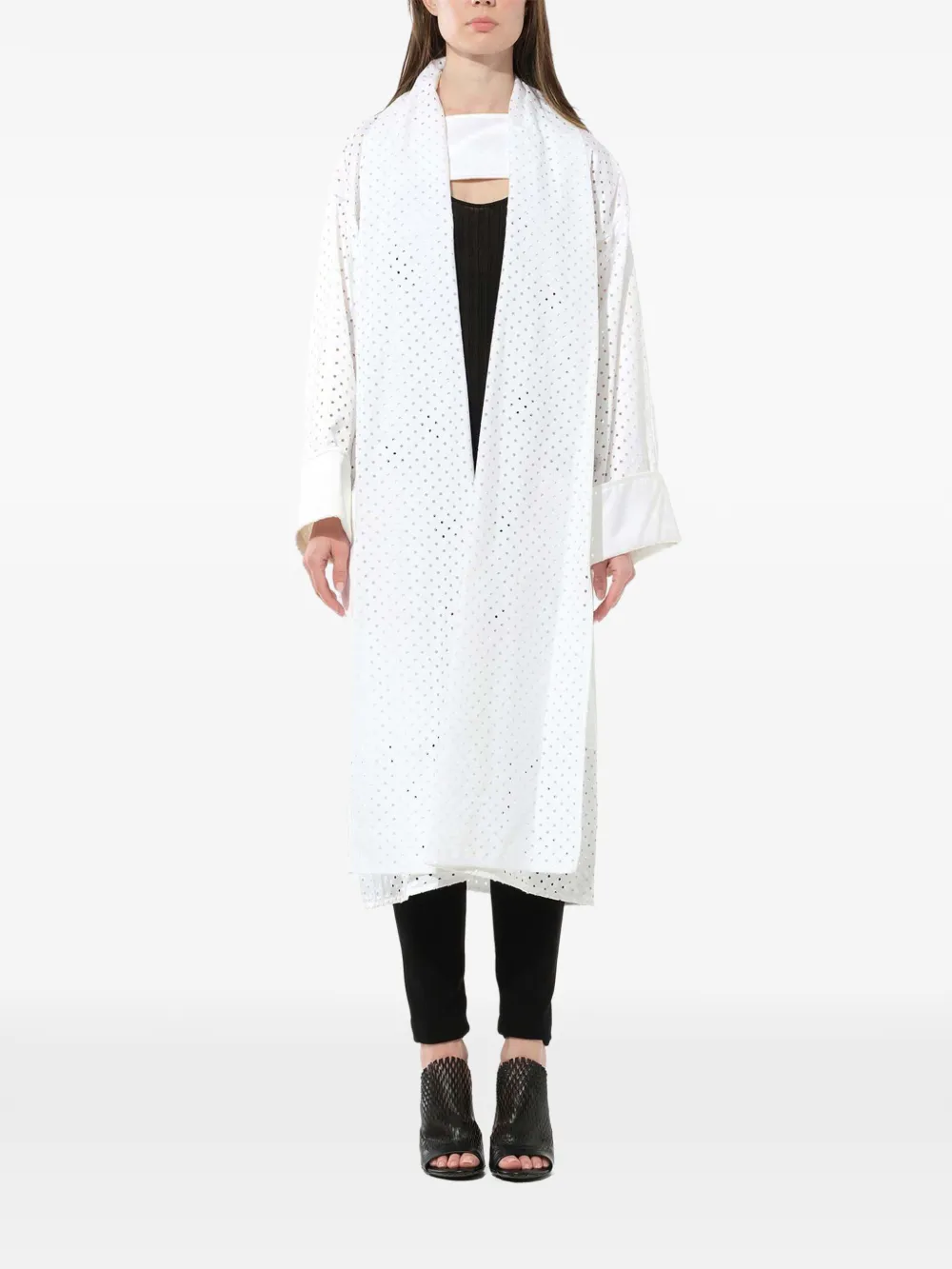 PUCCI eyelet-embellished oversized coat - White