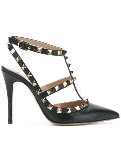 Click to view more detailed imagery on our partner's website Valentino Garavani Rockstud T-strap Pointed Toe Pump In Black