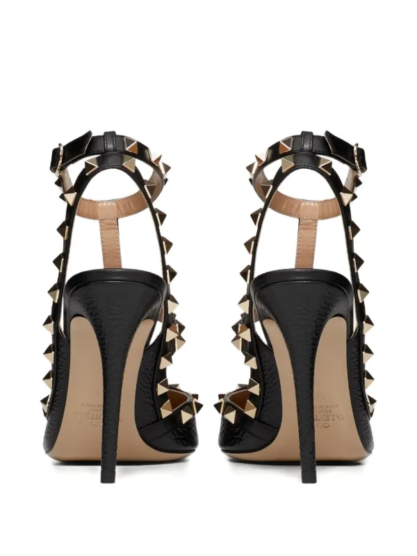 Valentino Garavani 100mm Rockstud Caged Pumps | Black | FARFETCH