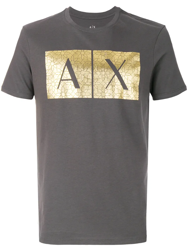футболка с логотипом металлик  Armani Exchange