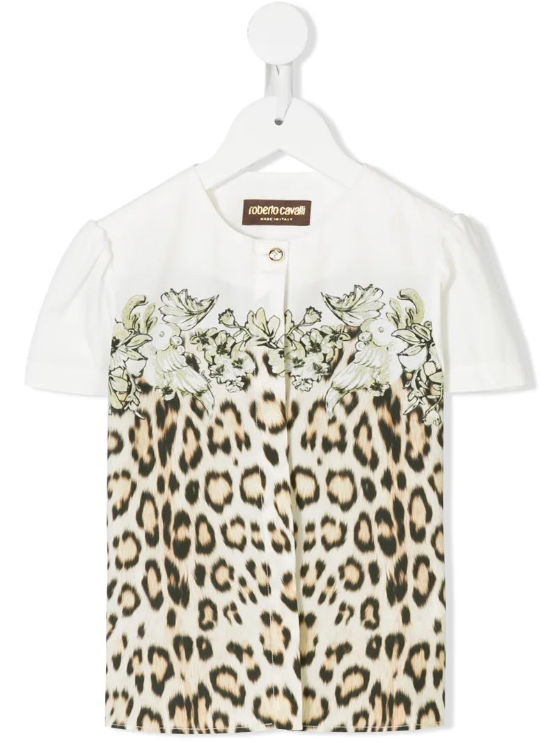 Roberto Cavalli Junior кардиган с леопардовым узором