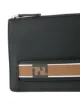 Fendi Clutch de couro com logo 'FF'