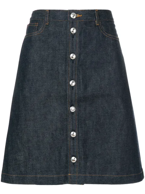 A.P.C. buttoned denim skirt