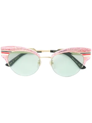 gucci cat eye glitter acetate sunglasses