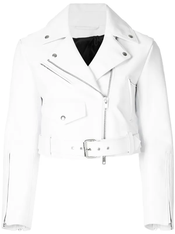 Calvin Klein 205w39nyc Cropped Biker Jacket Ss18 Farfetch