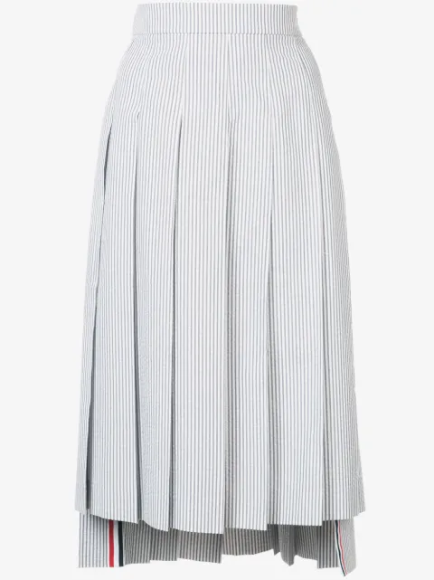 Thom Browne Seersucker Pleated Skirt