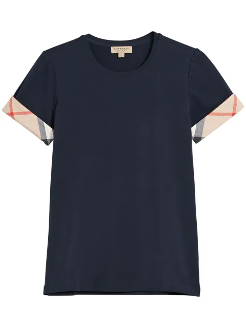 burberry check cuff tee