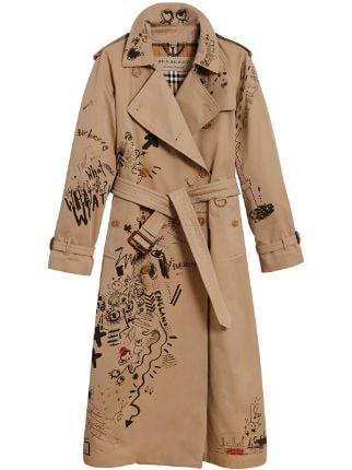 Burberry sketch print trench coat $2 