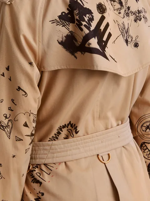 Burberry sketch print trench coat best sale